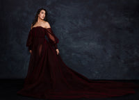 RETIRED RENTAL EUC Emma tulle gown - Burgundy  (TEEN-ADULT)