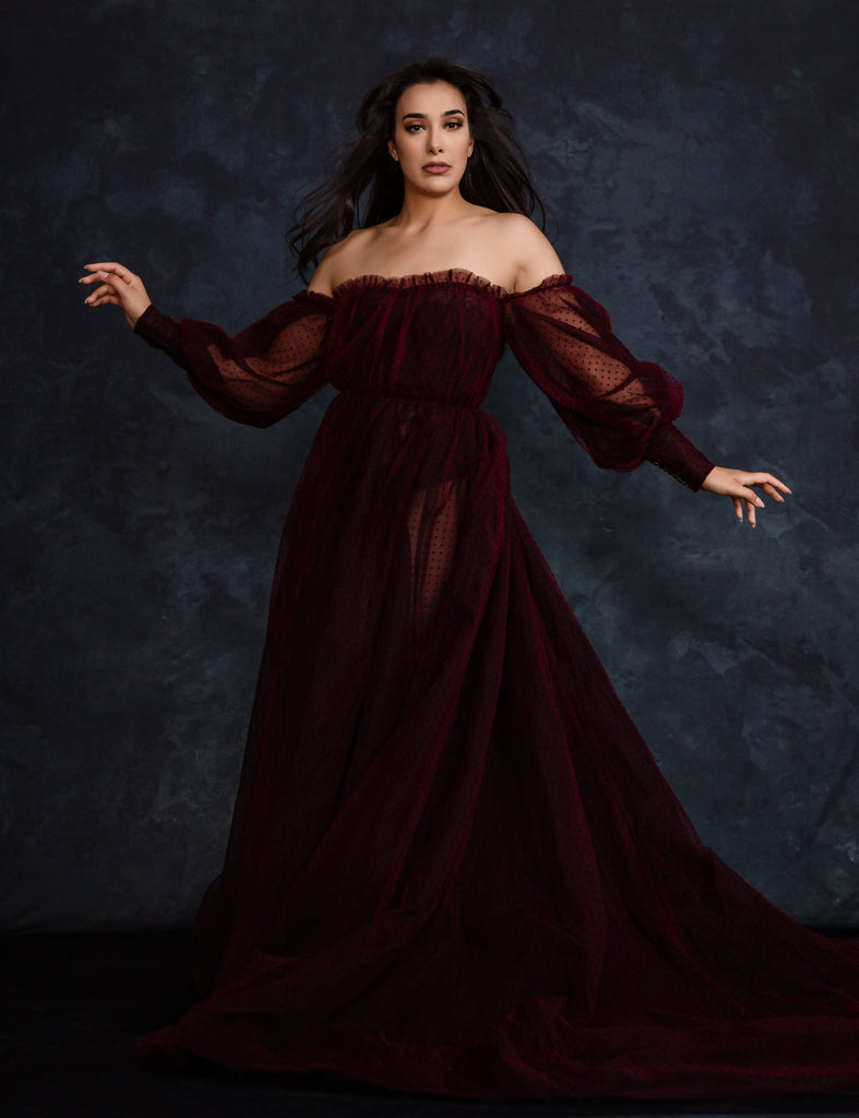 Emma tulle gown - Burgundy  (TEEN-ADULT)