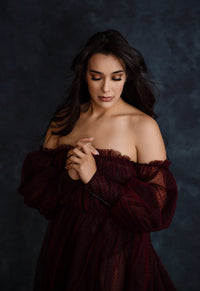 RETIRED RENTAL EUC Emma tulle gown - Burgundy  (TEEN-ADULT)