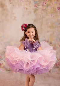 retired rental euc Lavender Butterfly Confetti - Petal  Length Dress (3 Year-Petite 5 Year)