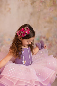 retired rental euc Lavender Butterfly Confetti - Petal  Length Dress (3 Year-Petite 5 Year)