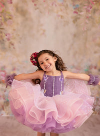 retired rental euc Lavender Butterfly Confetti - Petal  Length Dress (3 Year-Petite 5 Year)