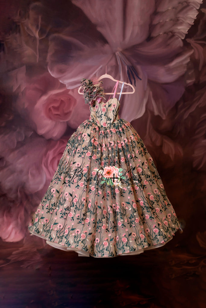 "Dance of the blooms" -   Floor Length ( 5 Year - Petite 6 Year)
