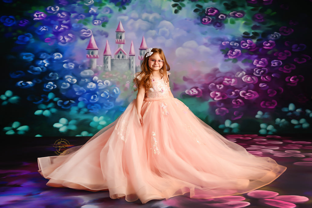 "Blossom Soiree" in pink Floor Length Dress ( 6 Year - Petite 7 Year)
