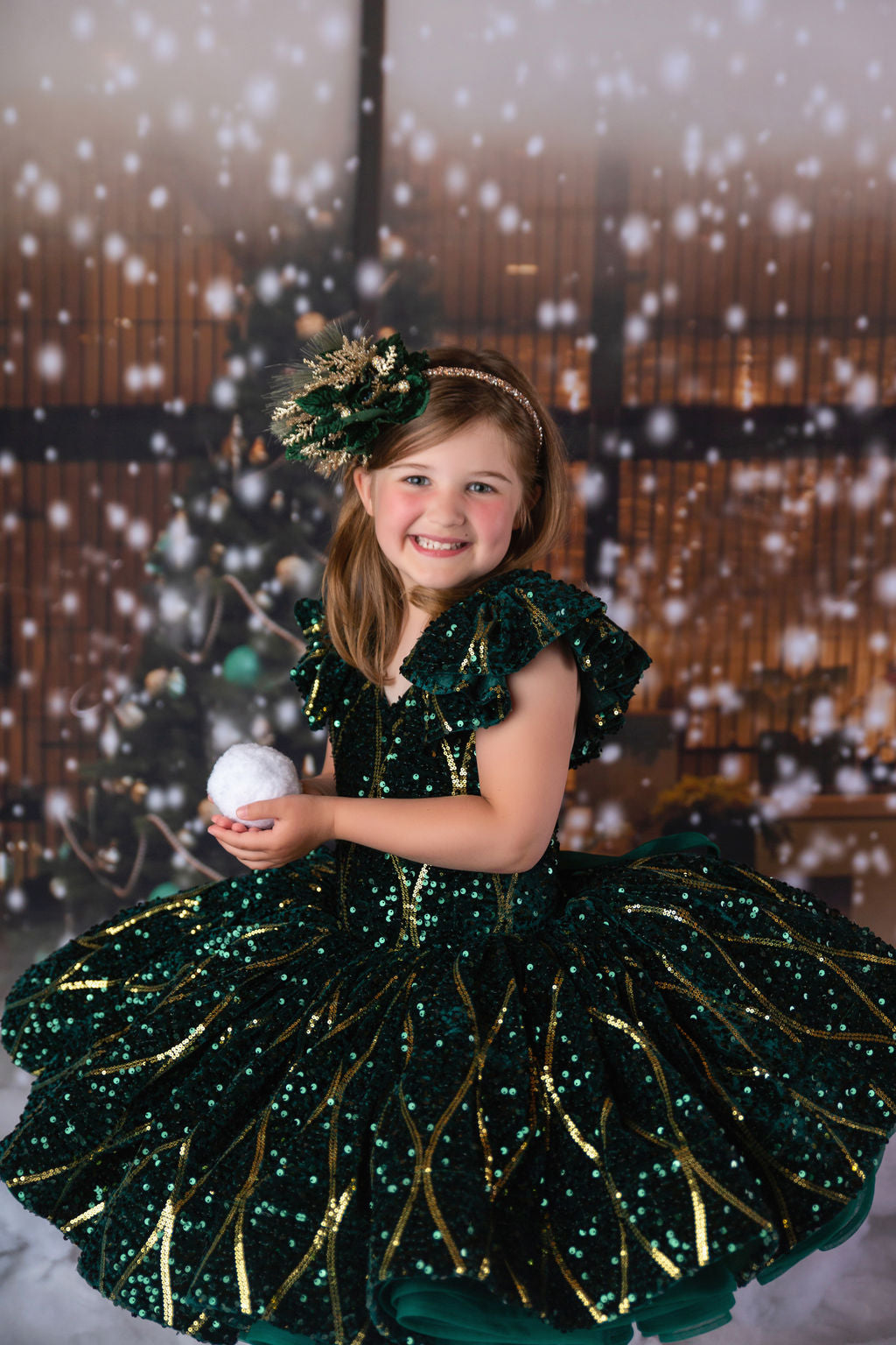 Rts euc will not remake ooak "Nutcracker Dance" - Green Petal Length Dress  ( 6 Year - Petite 7 Year)