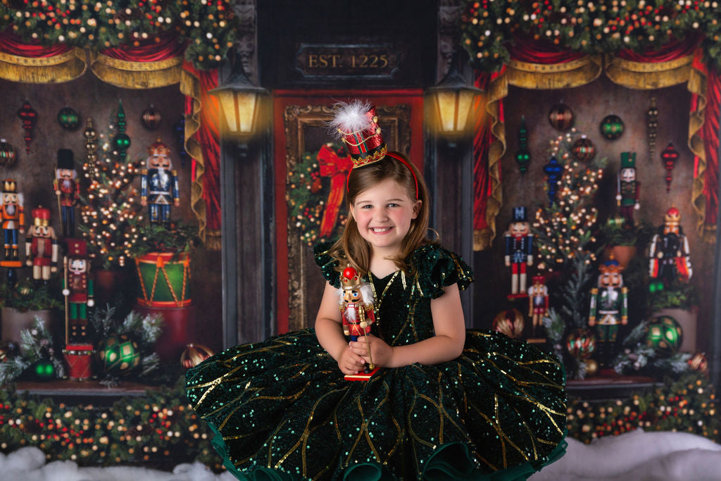 Rts euc will not remake ooak "Nutcracker Dance" - Green Petal Length Dress  ( 6 Year - Petite 7 Year)