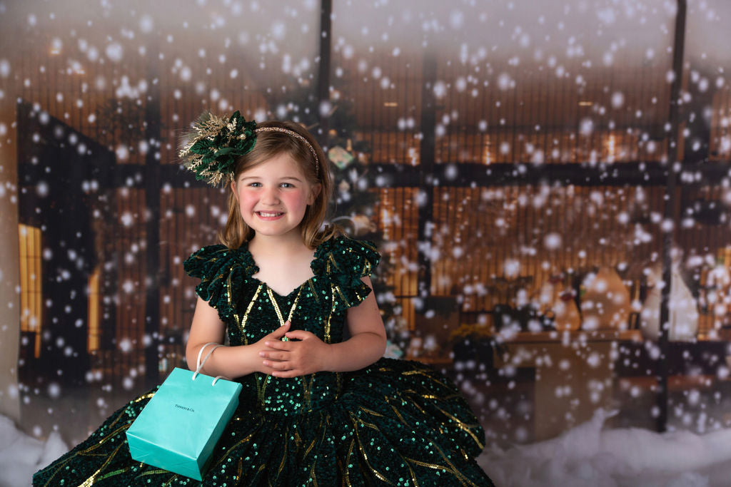 Rts euc will not remake ooak "Nutcracker Dance" - Green Petal Length Dress  ( 6 Year - Petite 7 Year)