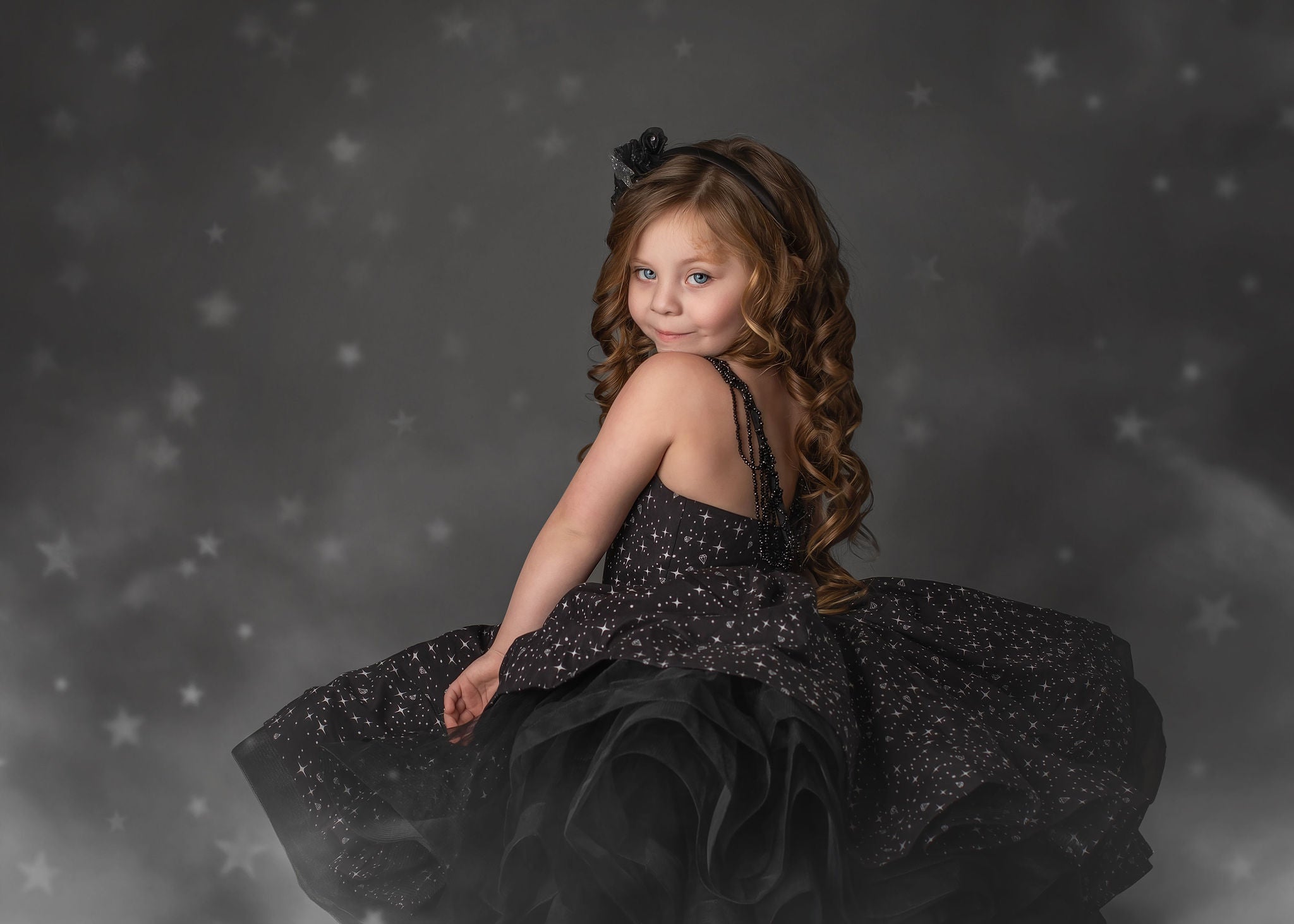 "Diamond Starlight" -  Petal length dress Chiffon ( 6 Year - Petite 8 Year)