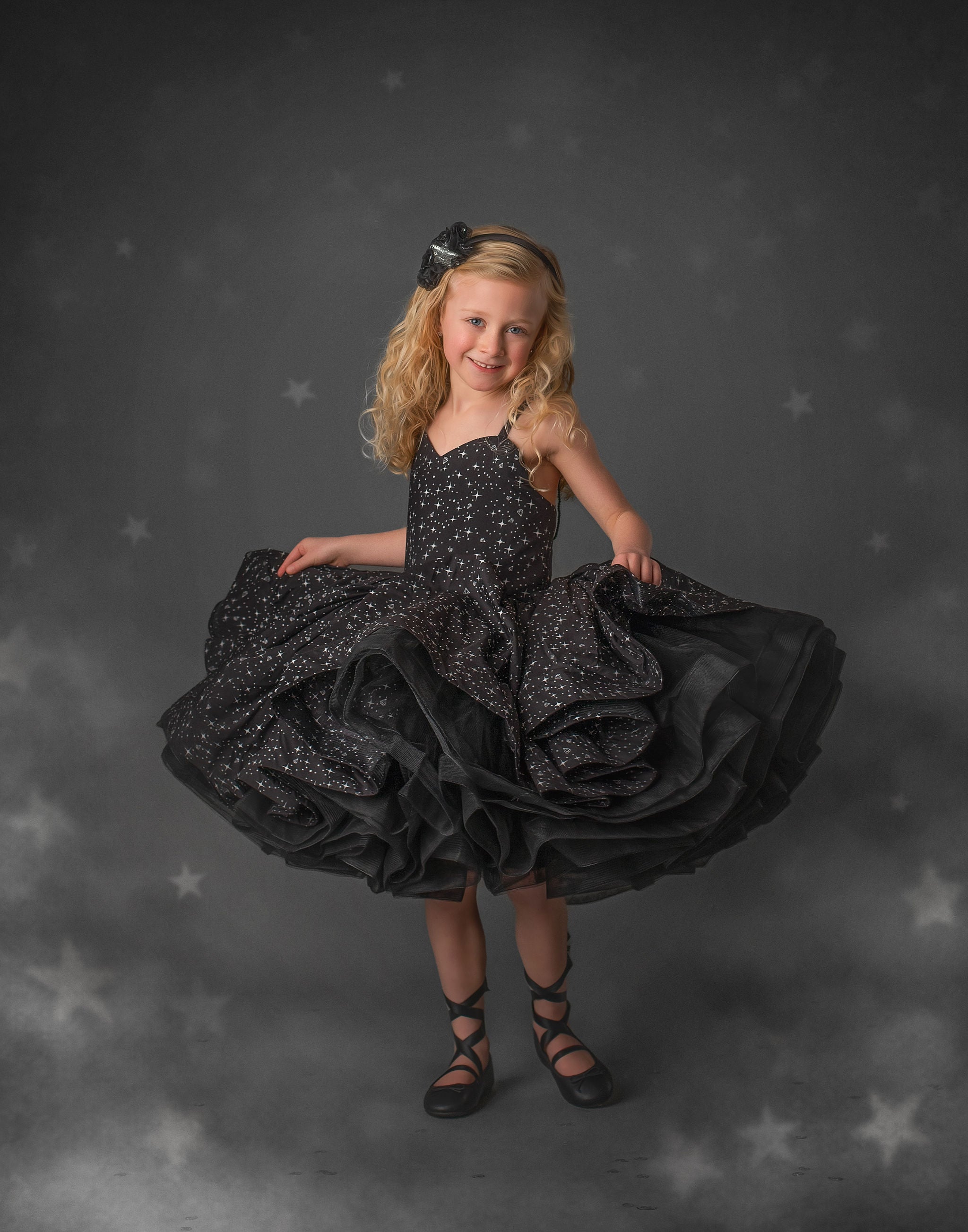 "Diamond Starlight" -  Petal length dress Chiffon ( 6 Year - Petite 8 Year)