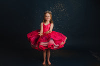 RETIRED RENTAL EUC "Somewhere over the Rainbow" -  Bold Pink - Petal Short Length Dress ( 6 Year - Petite 7 Year)