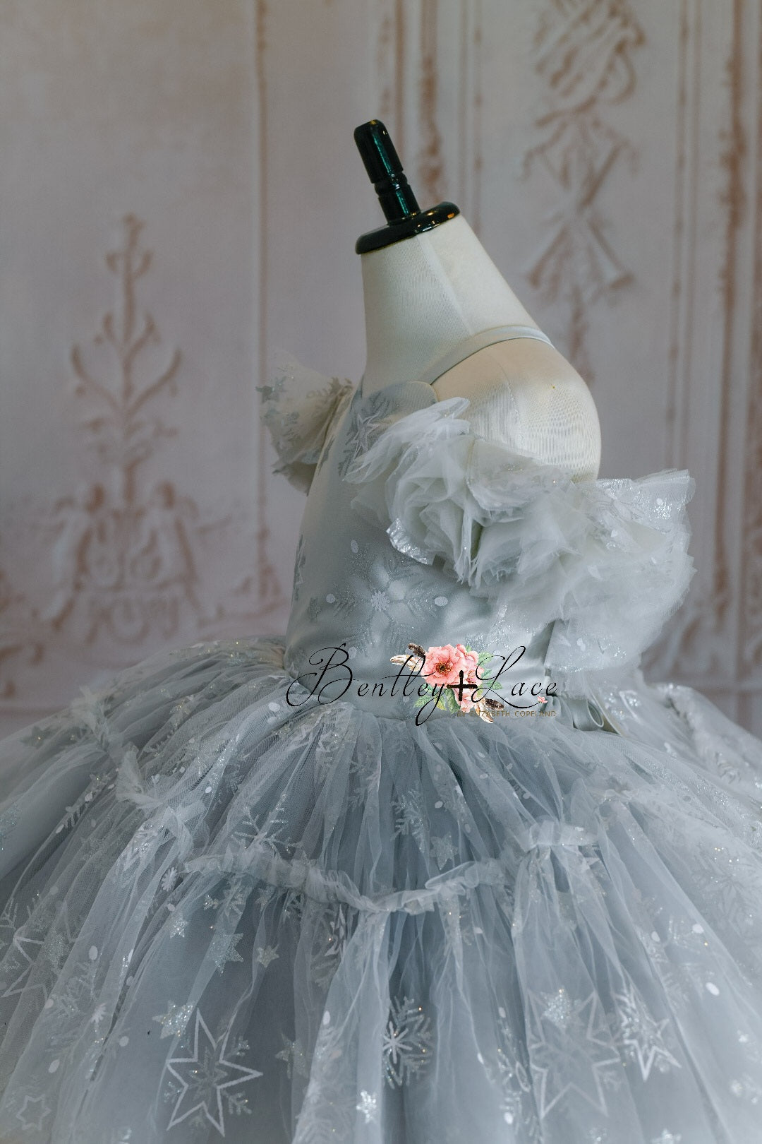 Snowflake Skies in Silver  -  Petal Dress  ( 7 Year - Petite 8 Year)