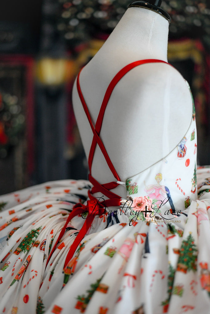 Couture rental gown: "Nutcracker Dreams" -Petal Length Dress ( 5 Year - Petite 6 Year)