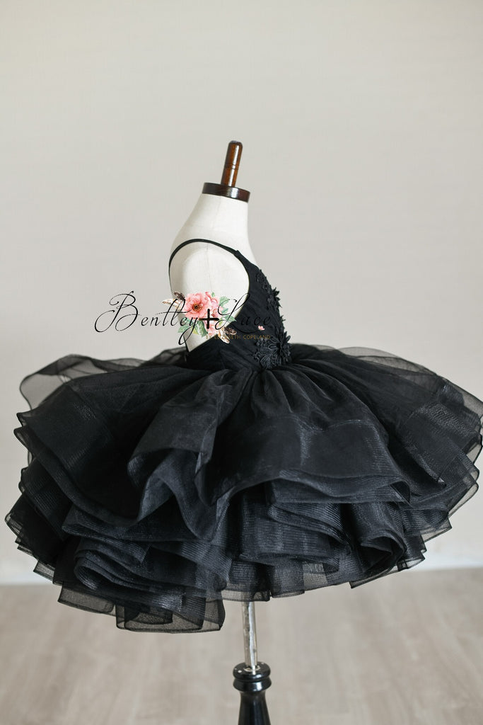 "Greer" in Midnight Petal Length Dress (5 Year-Petite 6 Year)