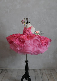 NEW "Samantha" shades of Pink-  Dress Petal Short Length Dress ( 4 Year - Petite 5 Year)