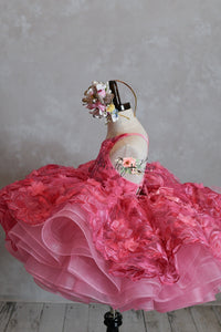 NEW "Samantha" shades of Pink-  Dress Petal Short Length Dress ( 4 Year - Petite 5 Year)