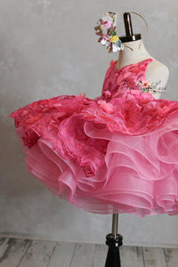 NEW "Samantha" shades of Pink-  Dress Petal Short Length Dress ( 4 Year - Petite 5 Year)