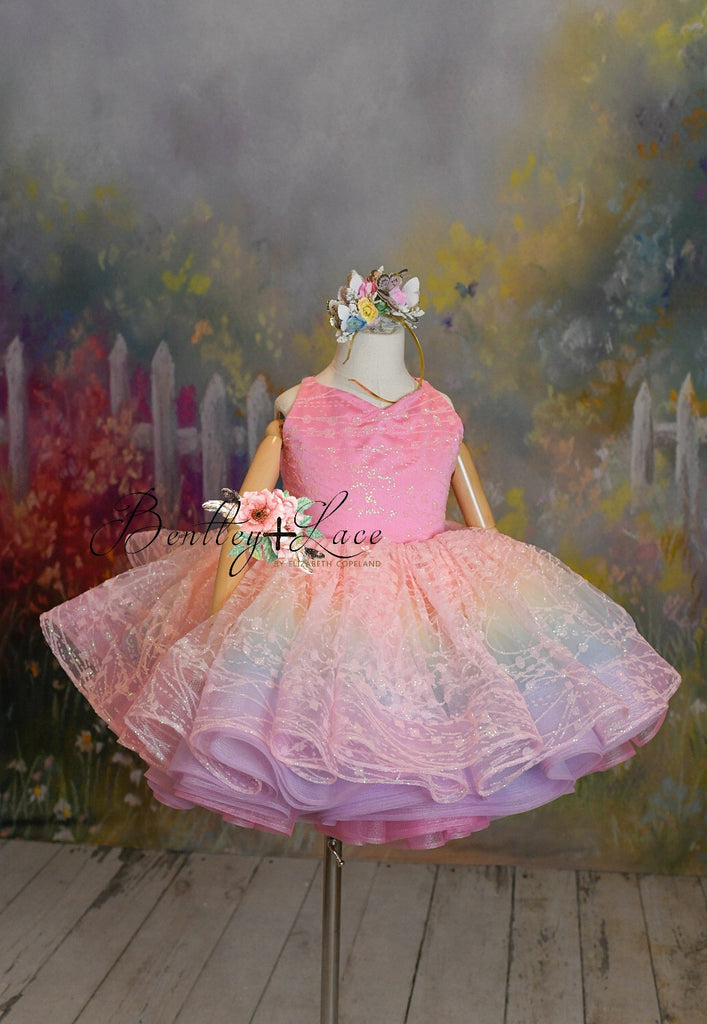 "Pink Daydream" -  Petal Short Length Dress ( 6 Year - Petite 7 Year)