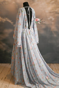 Rts new DAISY MAE - blue Bohemian Inspired gown (Teen/Adult) Maternity/ Non Maternity.