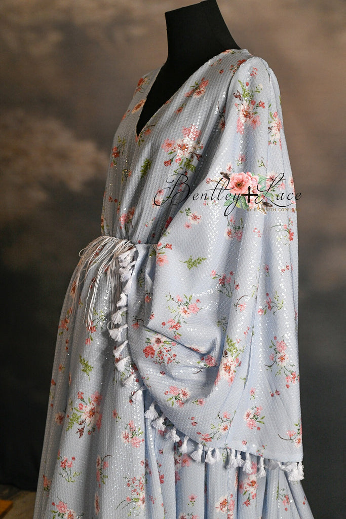 DAISY MAE - blue Bohemian Inspired gown (Teen/Adult) Maternity/ Non Maternity.