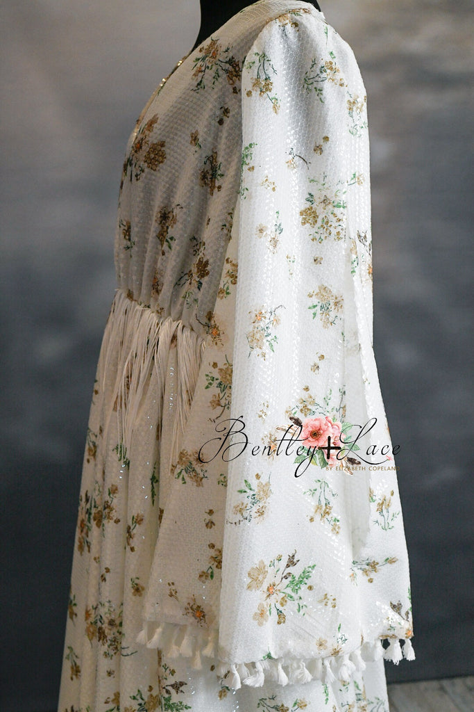 DAISY MAE - cream Bohemian Inspired gown (Teen/Adult) Maternity/ Non Maternity.