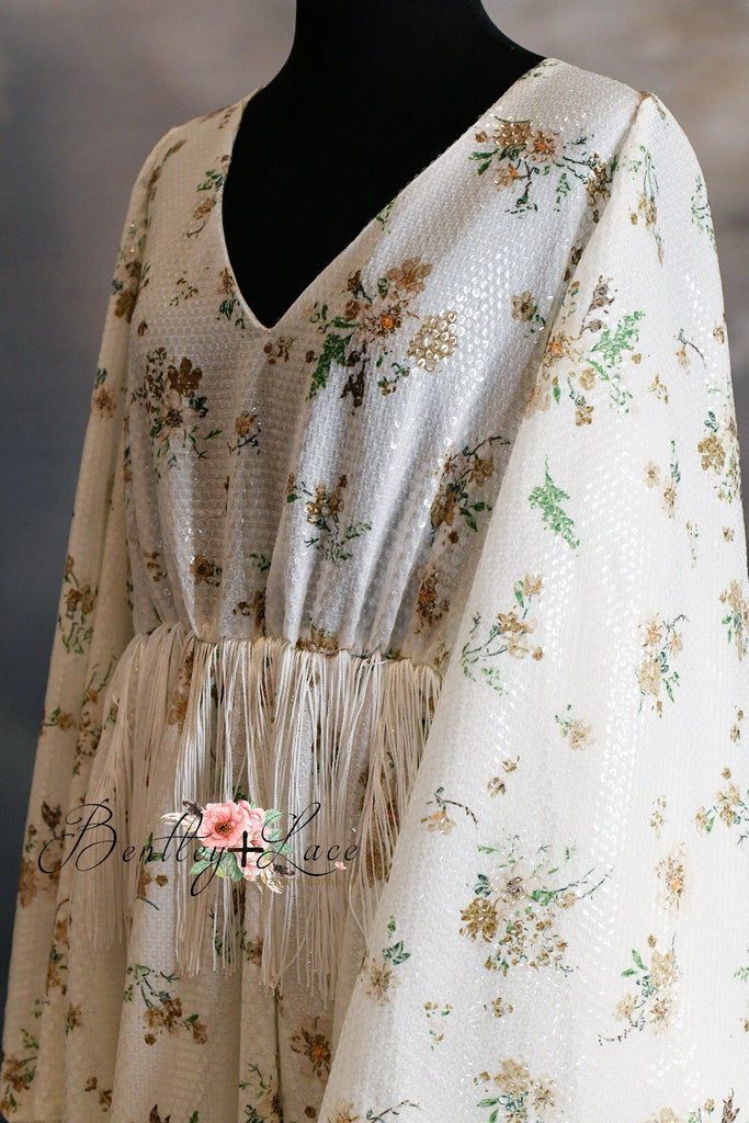 DAISY MAE - cream Bohemian Inspired gown (Teen/Adult) Maternity/ Non Maternity.