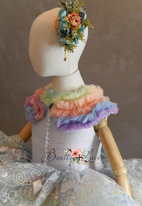 Retired rental euc"Birthday Party" - Blue Petal Short Length Dress (5 Year - 6 Year)
