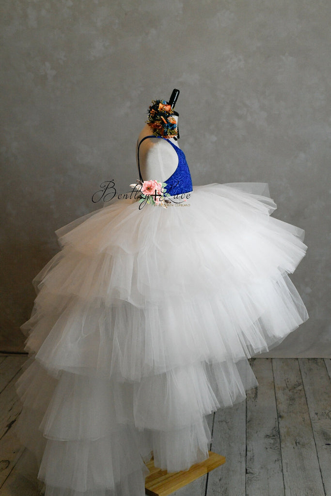 "Bleue" -  Petal Short Length Dress (4 Year - Petite 5 Year)