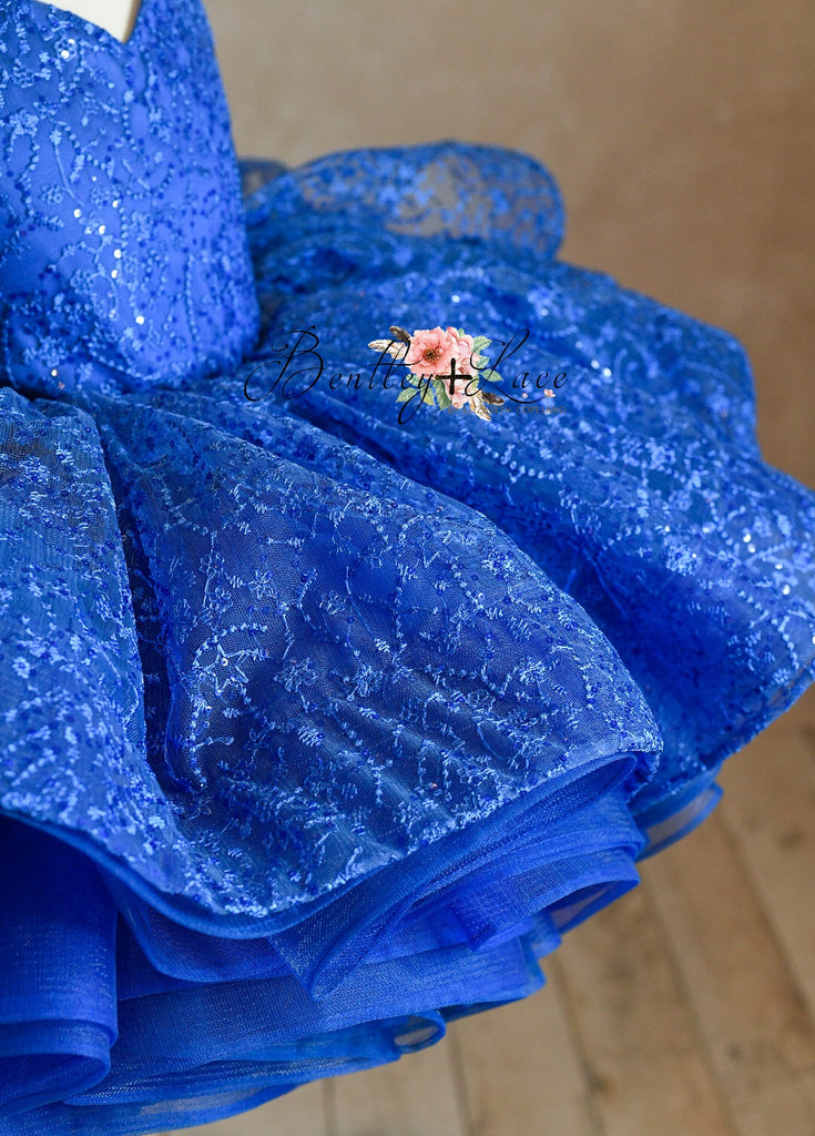 "Bleue" -  Petal Short Length Dress (4 Year - Petite 5 Year)