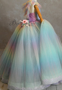 Euc "Ombre Lilac Dream" Floor Length Dress (7 Year-Petite 8 Year)