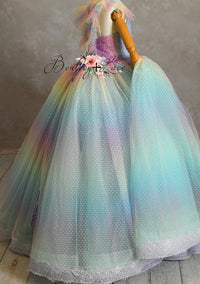 Euc "Ombre Lilac Dream" Floor Length Dress (7 Year-Petite 8 Year)