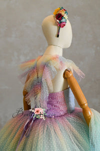 Euc "Ombre Lilac Dream" Floor Length Dress (7 Year-Petite 8 Year)