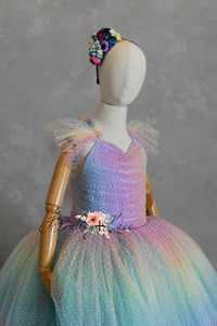 Euc "Ombre Lilac Dream" Floor Length Dress (7 Year-Petite 8 Year)