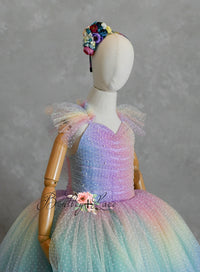 Euc "Ombre Lilac Dream" Floor Length Dress (7 Year-Petite 8 Year)