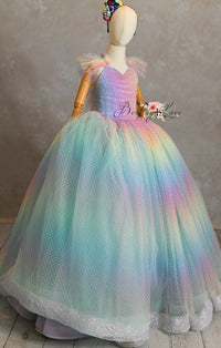 Euc "Ombre Lilac Dream" Floor Length Dress (7 Year-Petite 8 Year)