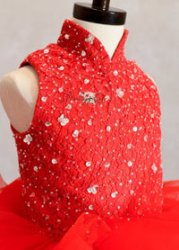 NEW "Poise" in Red- Petal Length Dress (5 Year-Petite 7 Year)