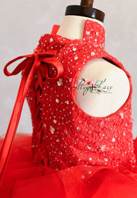 NEW "Poise" in Red- Petal Length Dress (5 Year-Petite 7 Year)