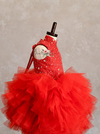 NEW "Poise" in Red- Petal Length Dress (5 Year-Petite 7 Year)