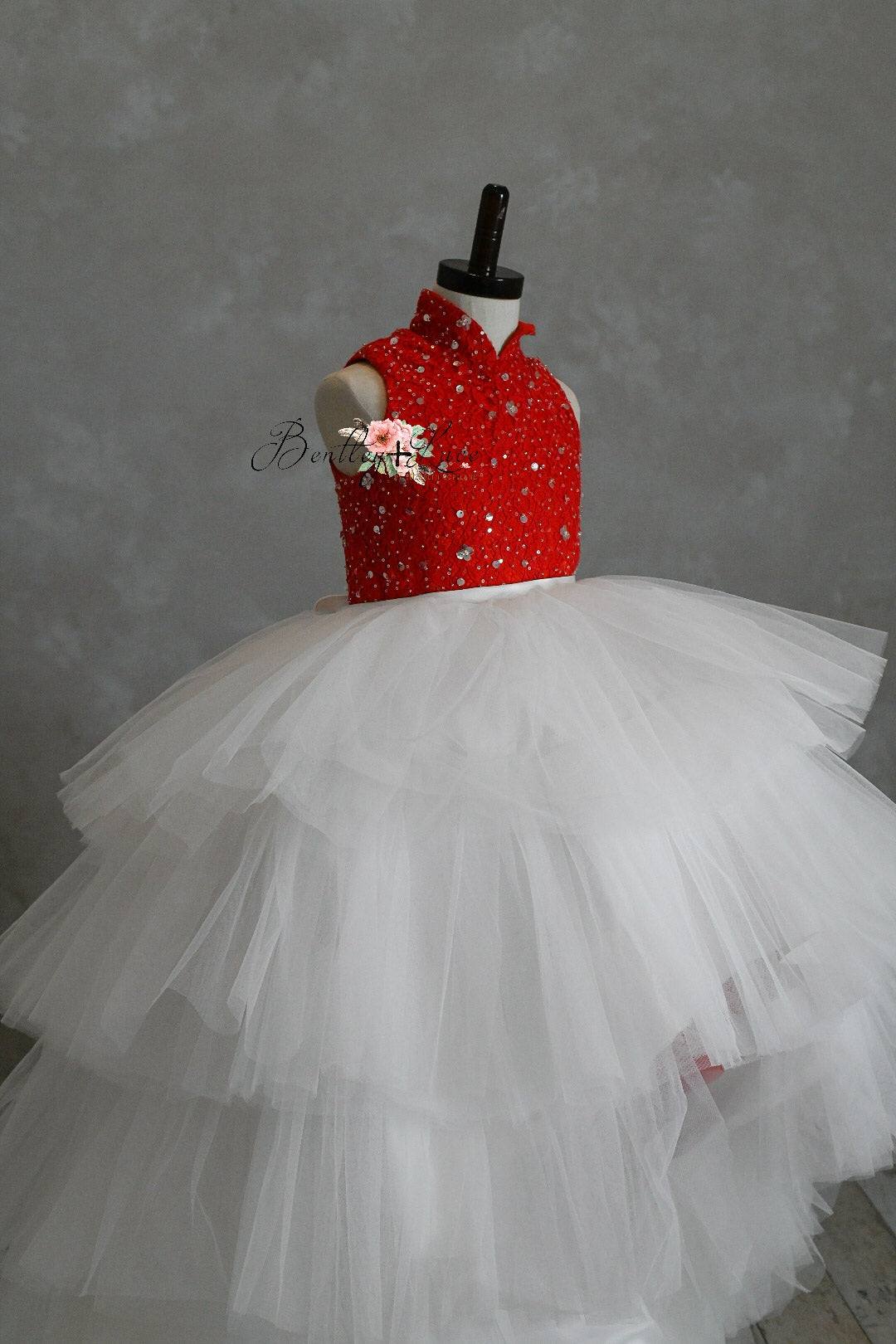 "Poise" in Red- Petal Length Dress (5 Year-Petite 7 Year)
