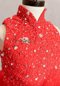 NEW "Poise" in Red- Petal Length Dress (5 Year-Petite 7 Year)