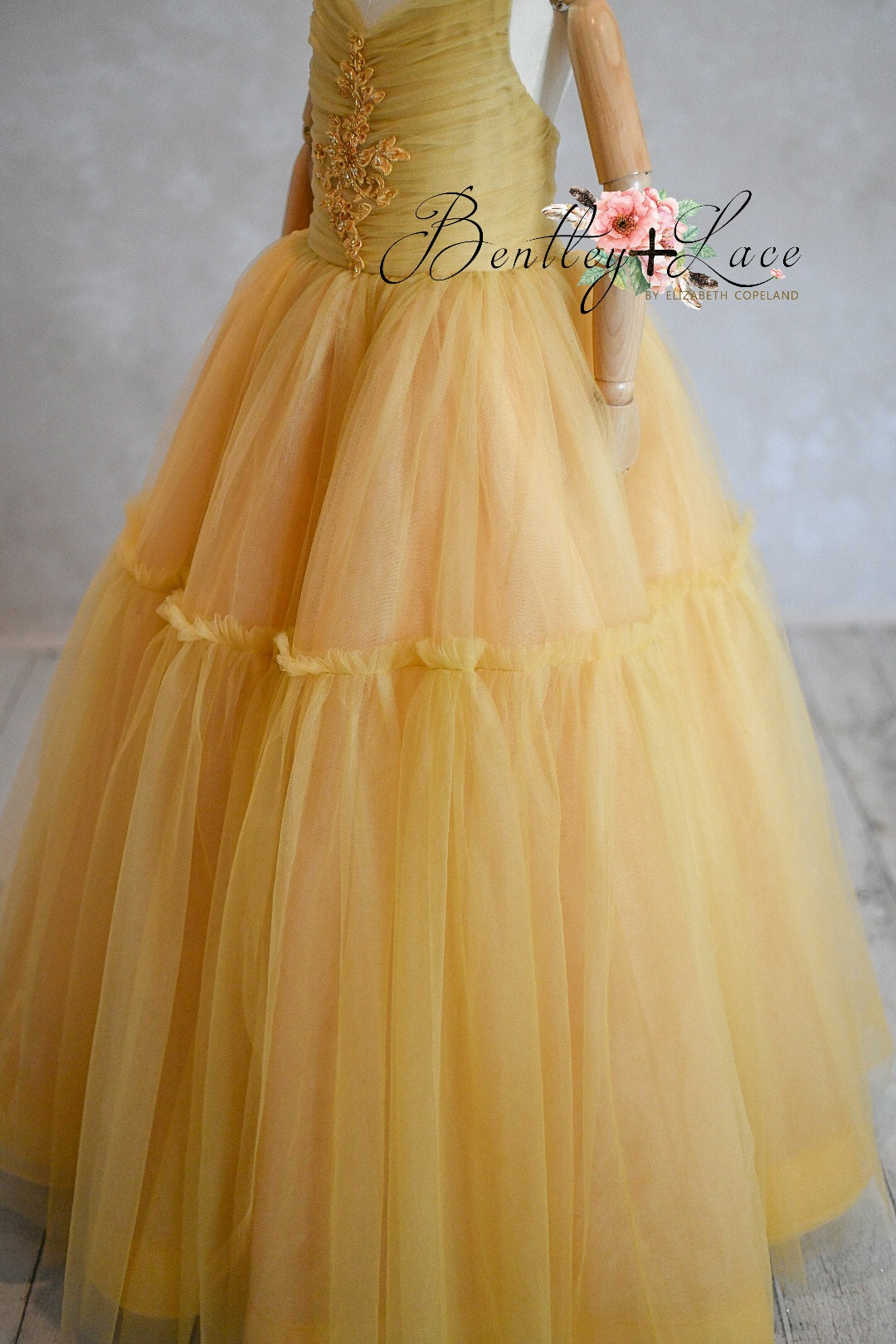 Pre order - PLEATED BODICE NO APPLIQUE custom Hillary/Frenchie Solid gown- choose color Editorial Dress, Couture Gown, Special Occasion Dress