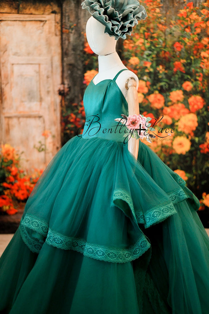 cascade custom Solid gown- choose color Editorial Dress, Couture Gown, Special Occasion Dress