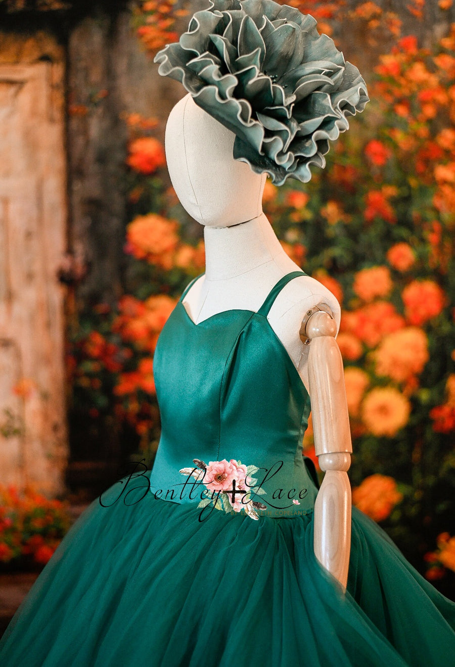 Cascade custom Solid gown- choose color Editorial Dress, Couture Gown, Special Occasion Dress