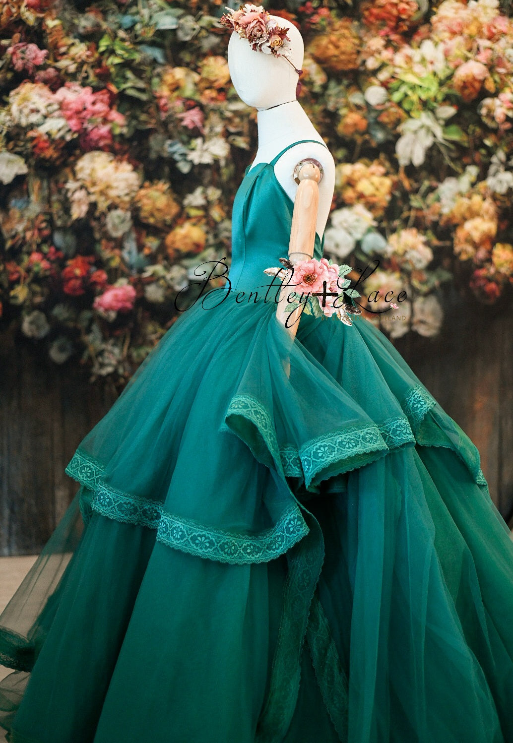 Cascade custom Solid gown- choose color Editorial Dress, Couture Gown, Special Occasion Dress