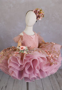 Retired "Sadie Bloom"  blush Petal Length Dress  ( 6 Year - Petite 7 Year)