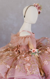 Retired "Sadie Bloom"  blush Petal Length Dress  ( 6 Year - Petite 7 Year)