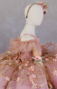 Retired "Sadie Bloom"  blush Petal Length Dress  ( 6 Year - Petite 7 Year)