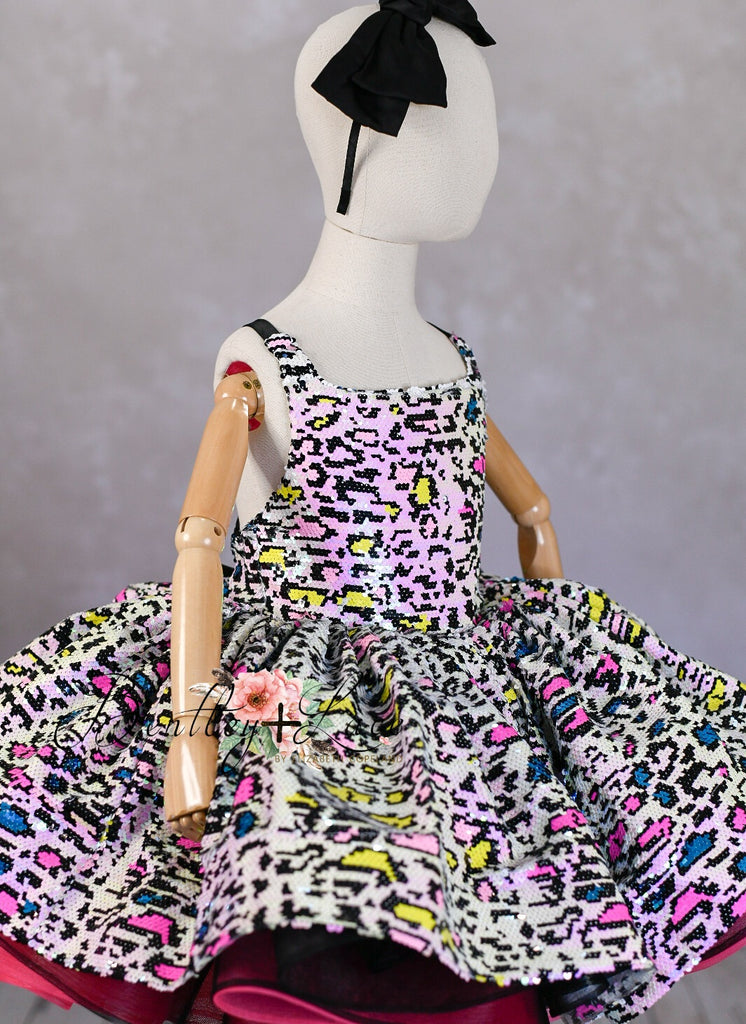 "Leopard Sass"  Petal Length Dress  ( 4 Year - Petite 5 Year)