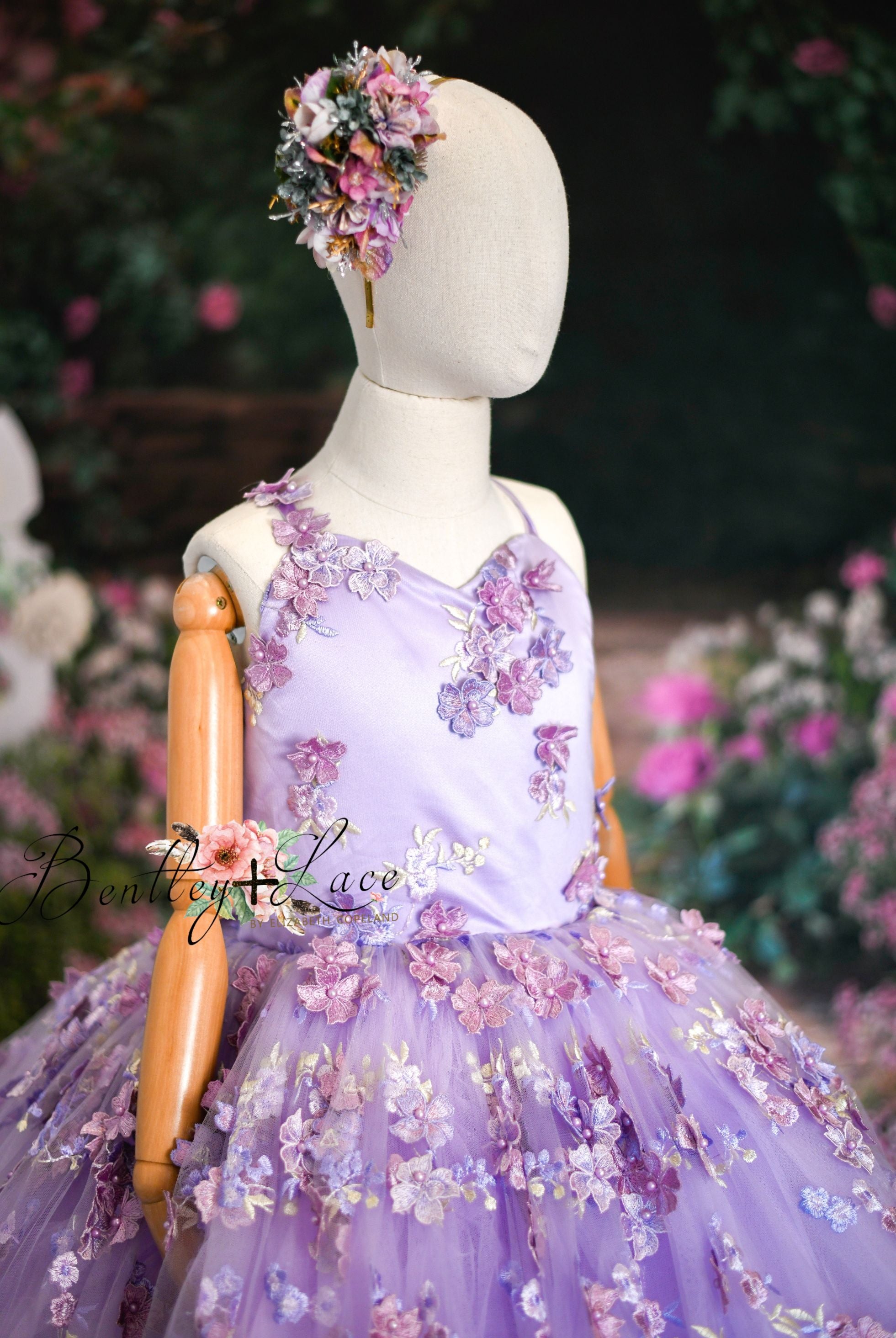 New "FloralDreams" - Floor long Length Dress + cape ( 8 Year - Petite 10 Year)
