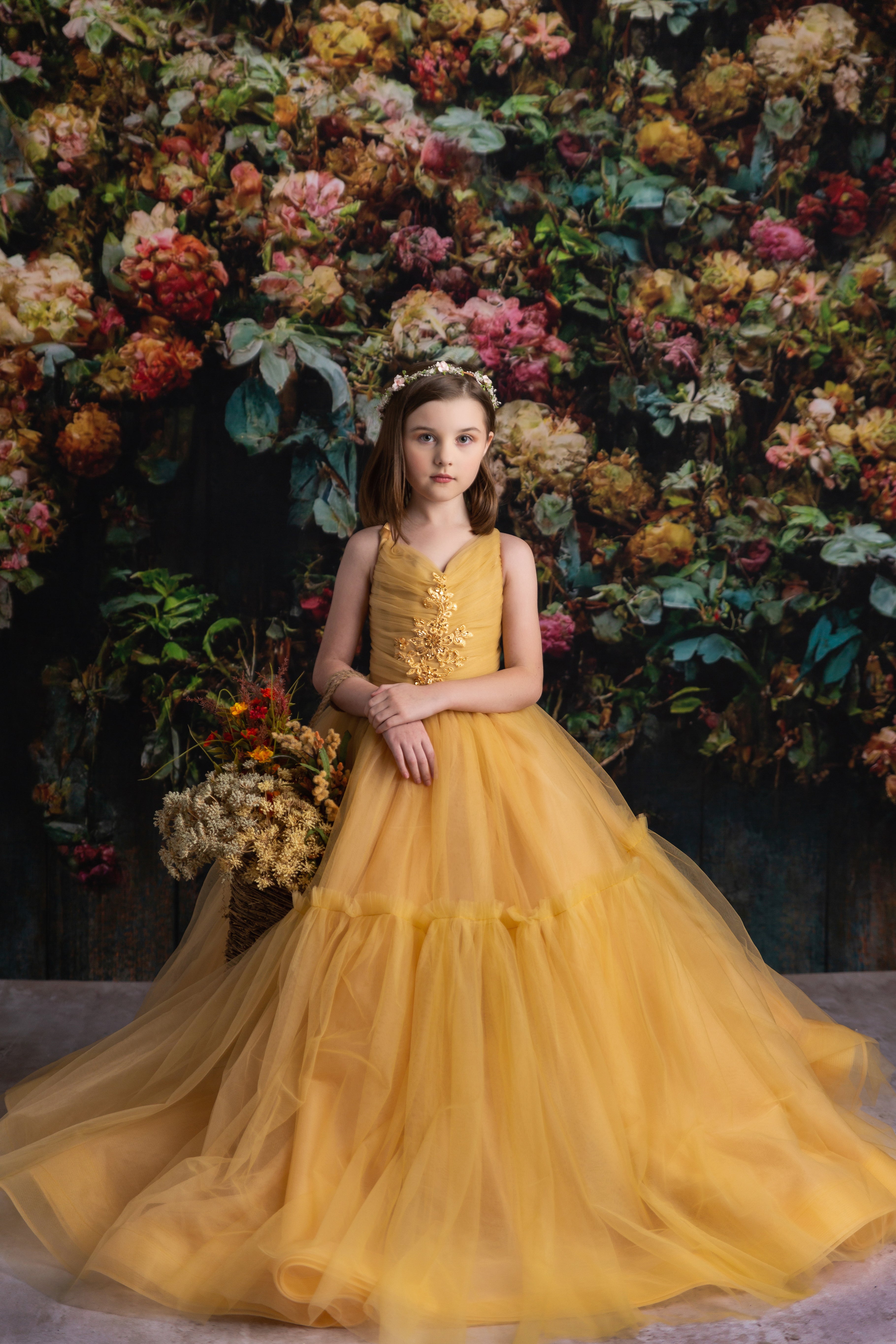 "Frenchie" -  Golden Hour Floor Length ( 7 Year - Petite 9 Year)