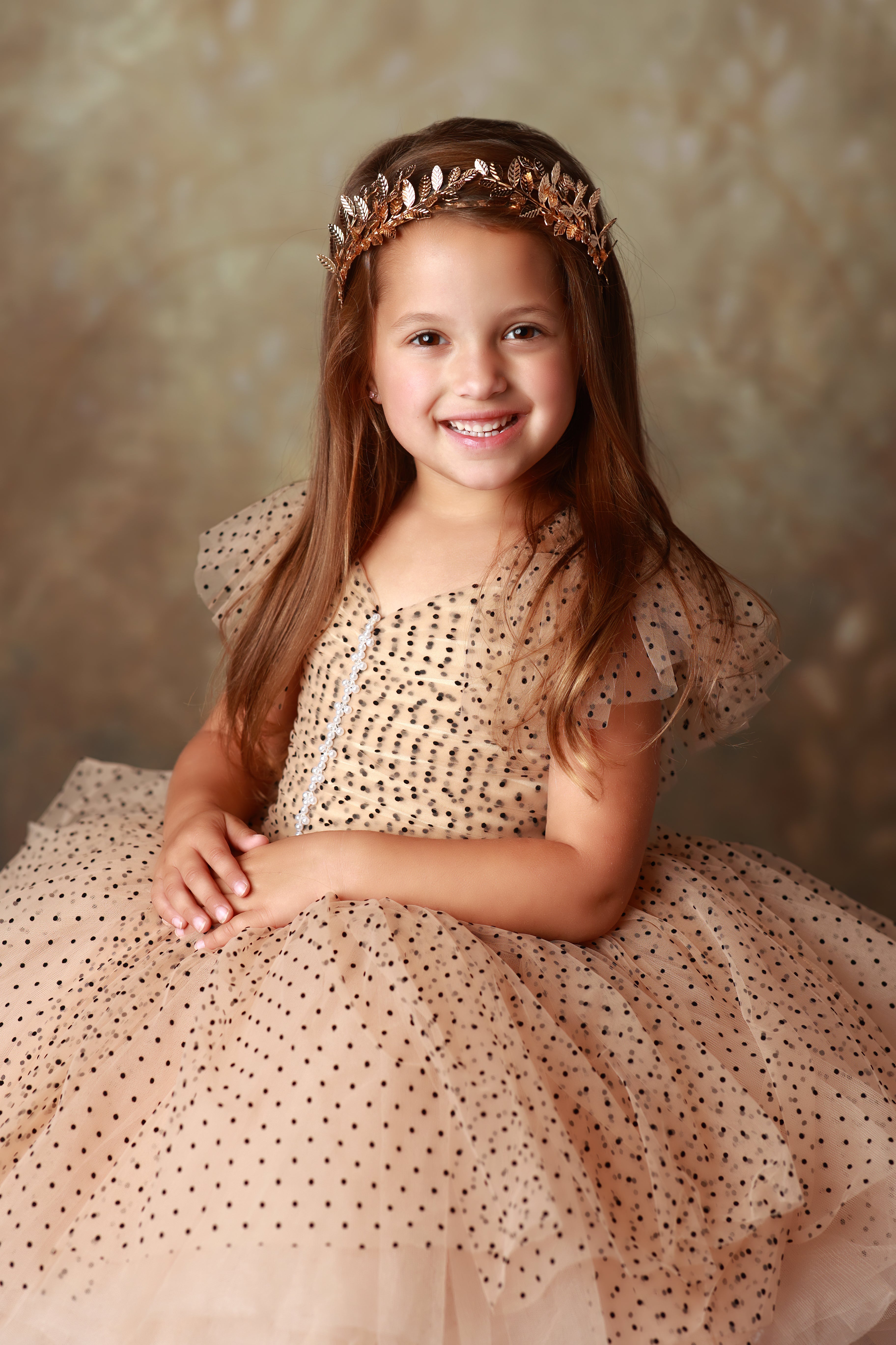 "Emma" Vintage Petal Short Length Dress ( 3 Year - Petite 4 Year)